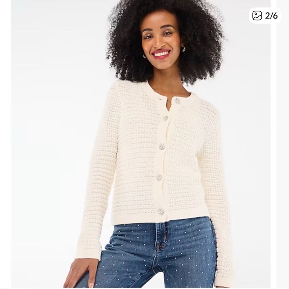 J crew lady jacket cardigan with rhinestones
